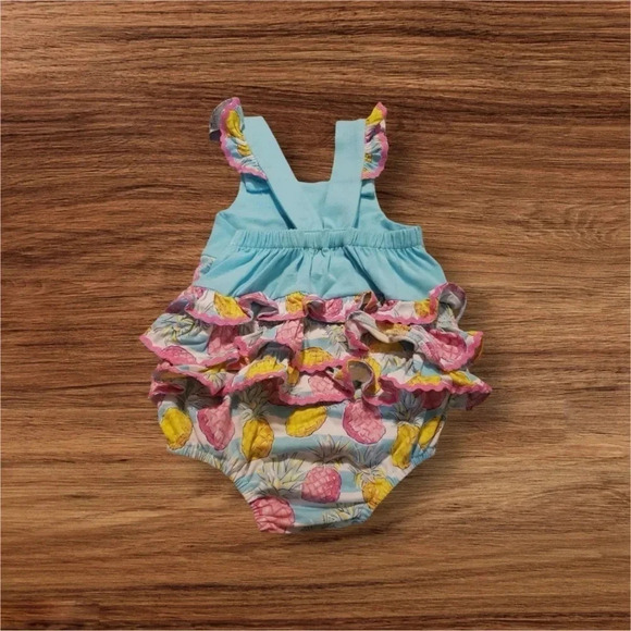 Simply Southern Baby Ruffle Butt Pineapple 6-9 months - Picture 2 of 6